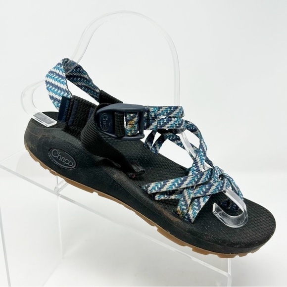 Chaco ZCLOUD X2 Pivot Navy Striped Comfort Sandals Size 7 Outdoors Active - Picture 1 of 11